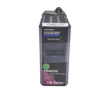 Foxboro FBM205 4-Channel Redundant Analog I/O Module with HART Support for 0-20 mA DC Signals